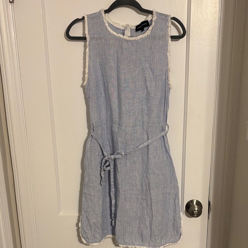 Chic Light Blue Sleeveless Mini Dress